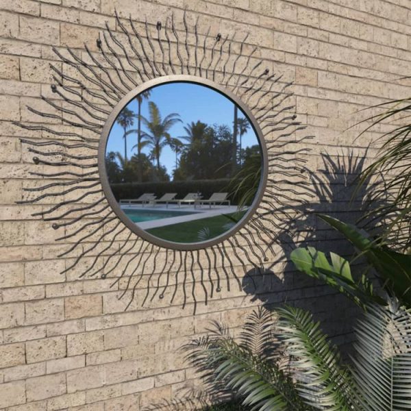 Les meilleures critiques de 😍 VIDAXL Miroir Mural De Jardin Rayons De Soleil 80 Cm Noir ❤️ soldes magasin 1