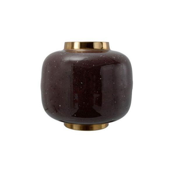 grand choix Promo ❤️ Paris Prix Vase Rond Design Typo 20m Marron 🌟 1