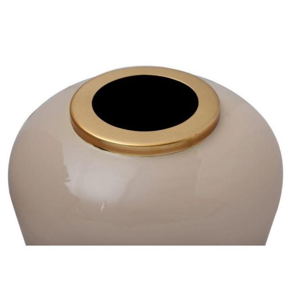 comparez les prix Offres ✨ Paris Prix Vase Rond Design Touna 91cm Taupe & Or 🤩 3